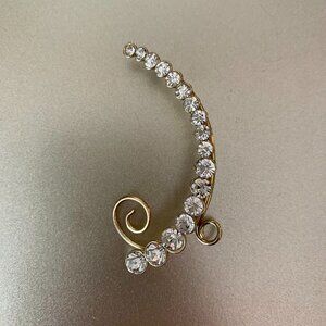 Gold Ear Cuff with Rhinestones